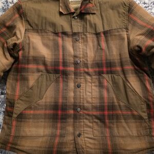Wrangler Men's Olive and Red Plaid Jacket